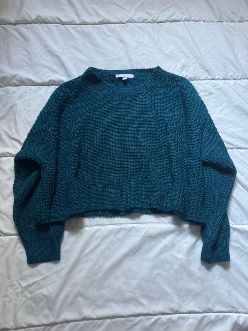 Teal Cropped Knit Sweater 🩵🩵